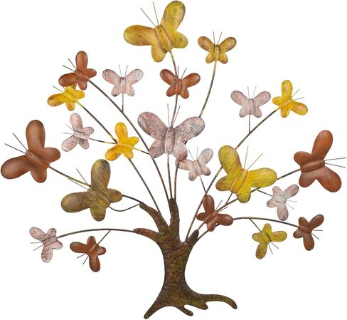dreamskip Tree of Life Wall Art, 28" Large Outdoor Wall Decor with Butterfly, Handcrafted Tree Metal Wall Art for Garden, Patio, Fence, Living Room, Bedroom in Saudi Arabia