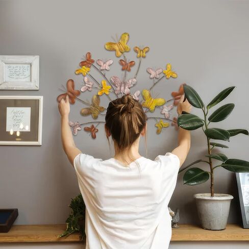 dreamskip Tree of Life Wall Art, 28" Large Outdoor Wall Decor with Butterfly, Handcrafted Tree Metal Wall Art for Garden, Patio, Fence, Living Room, Bedroom in Saudi Arabia
