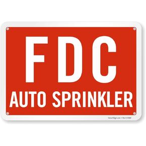SmartSign "FDC - Auto Sprinkler" Sign | 7" x 10" Aluminum