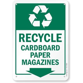 SmartSign - S2-0372-AL-07x10-RR "Recycle - Cardboard Paper Magazines" Sign | 7" x 10" Aluminum