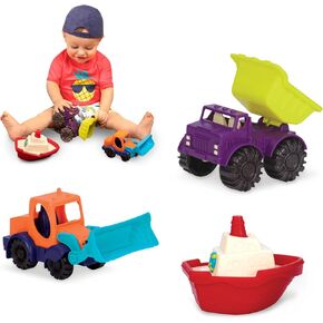 B. toys- 3 Mini Toy Cars - Water & Sand Vehicles Beach Playset for Kids 18 Months+