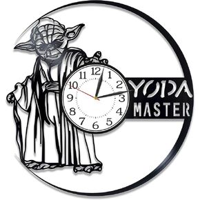 Yoda Master Handmade Clock Star Wars Birthday Gift Idea for Boy Movie Original Home Decor Star Wars Vinyl Record Wall Clock Yoda Master Wall Clock 12 Inch for Fan
