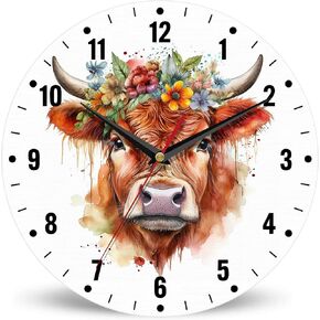 SPUNKER Clock for Bedroom,Retro Birds Flowers Wall Clocks,Red Roses Battery Operated Wall Clock Silent Non-Ticking Decorative for Home Kitchen Bathroom Living Room Bedroom Office 10 Inch