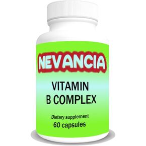 Vitamin B Complex Contains all B Vitamins, Vitamin B-12 & Folic Acid, High Potency, Brain & Cognitive Support, Energy & Metabolism, Immune Support, Heart Health, 60 Capsules, 30-Day Supply