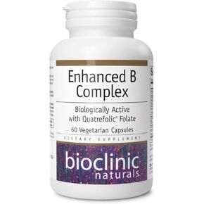 Bioclinic Naturals Enhanced B Complex 60 Softgels - Biologically Active and with Quatrefolic Folate
