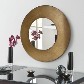 Black Metal Round Vanity Mirror, Easy to Install Modern Wall Mirror, 27 Inch Home Decorative Circle Mirror for Entryway Foyer Living Room Bedroom Bathroom