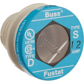 Cooper Bussmann S-12 FUSTAT DUAL ELEMENT PLUG