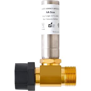 Stainless Steel Water Hammer Arrestor, 7/8 Inch Male and 7/8 Inch Female with a Swivel Nut, Reduce Banging Noise in Toilets and Pipes