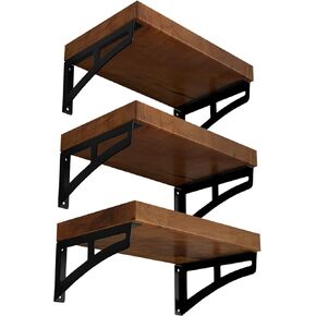 LEOPO 11 inch Industrial Farmhouse Shelf Brackets Concrete Wall Heavy Duty Hot Rolled Steel 6 Pack
