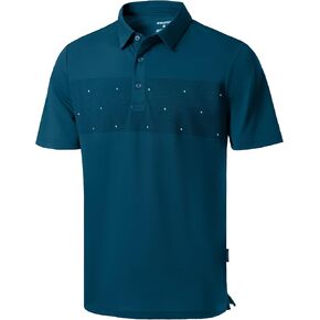 Men's Golf Shirts Dry Fit Moisture Wicking Performance Short Sleeve Collared Polo Shirts for Casual Tennis Bussiness