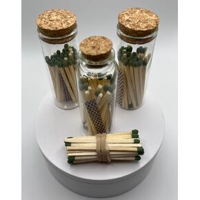 Apothecary Glass Vial Set, 40ML Twin Vials with Cork Lids, Refill Match Kit, Striker Strips, Free 40ML Vial, Reusable Pullstring bag (Go Green)