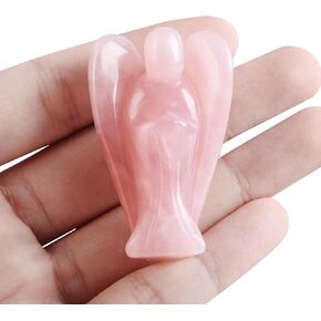 Artistone 2inch Blue Aventurine Angel Figurine Hand-Carved Healing Crystal Gemstone Guardian Pocket Angel Statue with Gift Box