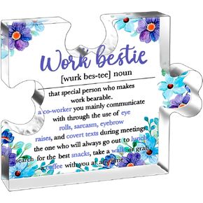 Work Bestie Gifts For Women Coworker Work Partner Work Bestie Definition Plaque Sign Birthday Gifts Friendship Gifts For Wurk Bes-Tee Acylic Office Desk Decorative Signs