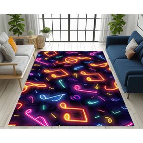 Music Elements Area Rug Wooden Board Graffiti Music Art Text Print Pattern Area Rug Floor Mat Door Mat Bedroom Rug Interior Decor Flannel Soft Touch Floor Rug 24 * 35.5 inches, Yellow
