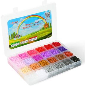 24000 2.6mm Fuse Beads Kit LIHAO 48 Colors Mini Fuse Beading Kit Multicolored Iron on Fused Beads Kit Great Supplies for Fuse Beads Artist Kid's Birthday Gift