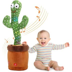 Emoin Dancing Cactus Mimicking Toy,Talking Cactus Repeat What You Say,Sing+Repeat+Dance+Recording,Electronic Dancing Cactus Recording Plush Luminous Toy Decoration for Kids Funny Early Education Toys
