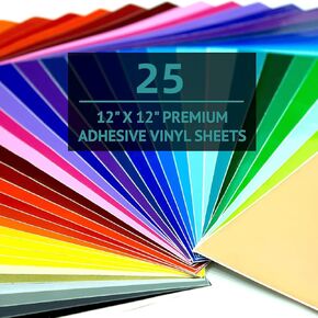 Bright Idea Adhesive Vinyl Sheets, Vinyl for Cricut - 45 Pack 12"x12"- Permanent Vinyl Sheets, Assorted Colors (Glossy, Matte, Metallic) Permanent Vinyl Bundle Pack for Crafter - Vinyl for Silhouette