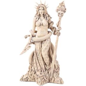 Greek Goddess White Sorceress Witchcraft Hecate Figurine Hekate Necromancy Deity Magic Powerful Pagan Witch Statue