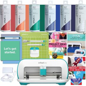 فينيل دائم من Cricut Joy Machine Rainbow، مجموعة أدوات للمبتدئين وحزمة شريط نقل - أداة ذكية مدمجة للحرف اليدوية والبطاقات ومشاريع الديكور المنزلي والشارات (iOS Android Windows)
