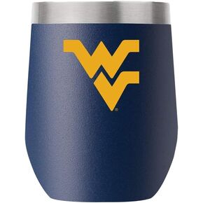 Gametime Sidekicks West Virginia 12oz Navy Stemless Tumbler - Officially Licensed, 18/8 Stainless Steel, Double-walled, Vacuum-insulated, UV LED Printed Logos, Sweatless, Stays Hot/Cold -