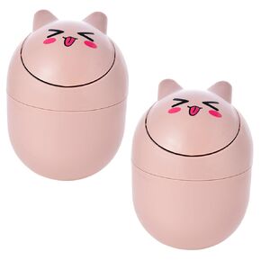 Wastebasket Trash Can, Desktop Mini Plastic Waste Garbage Can with Swing Lid, Stylish Countertop Trash Bin,Pink