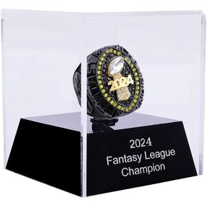 Fantasy Football Ring 2024 | Heavy FFL Champion Ring | Gold Silver Tone Plated Award Trophy for Fantasy Football League Winner