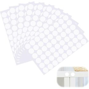 432Pcs Screw Covers Caps, Screw Hole Stickers Self-Adhesive Screw Hole Cover Round Waterproof PVC Furniture Dustproof Sticker for Wood Furniture Cabinet Shelf Wardrobe Walls Repairing(White)