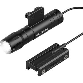 مصباح يدوي تكتيكي صغير من Guardtier M102-P متوافق مع مصباح M-LOK المدمج بقوة 400 لومن LED مع مفتاح ضغط عن بعد قابل للفصل ولوحة تثبيت Picatinny in Kuwait