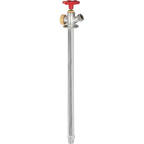Hourleey 8 Inch Frost Free Sillcock, Anti-Siphon Hydrant 1/2 inch Barb Crimp Pex X 3/4 inch Hose Bibb, No Lead Brass Valve