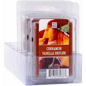Hosley Set of 6 Vanilla Cinnamon Brulee Wax Melts- 2.5 Ounce. Hand Poured Wax Infused with Essential Oils. Ideal for Weddings, Spa, Reiki, Meditation Settings W1