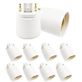 Gx24q to E26/E27 Socket Adapter, 10 Pack 4 Pin Light Bulb Adapter Gx24 to Medium Edison Bulb Base 4 Pin Gx24q CFL to E26 E27 Lamp Base Socket Adapter Converter Light Fixture Remove Bypass The Ballast