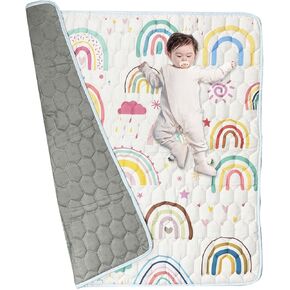 TSAYAWA Baby Play Mat for Floor, 50"x50" Play Mat for Babies and Toddlers, Thick Padded Tummy Time Playmat, Foldable Infant Crawling Mat for Boys Girls, Non Slip Baby Play Mats, Animals-Alphabet