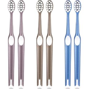Fregum 8812 Extra Soft Toothbrushes for Adults, with 10000+ Bristles, for Sensitive Teeth and Gum Recession (Full Head, 6 Count)