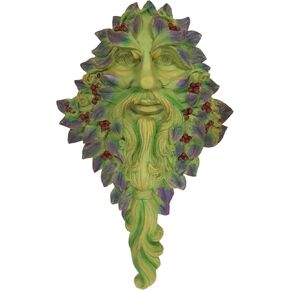 Ebros Nature Spirit God Celtic Winter Solstice Greenman Hanging Wall Decor Plaque 12.75" High Wiccan Tree Of Life Forest Shepherd Horned God Cernunnos Ent Mythical Fantasy Decorative Sculpture