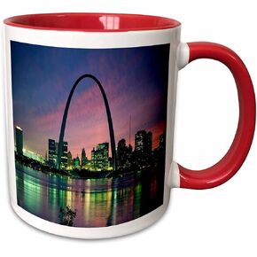 3dRose mug_56145_3 "St louis Missouri Arch At Nite" Magic Transforming Mug, 11 oz, Multicolor