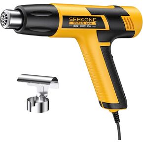 SEEKONE Mini Heat Gun, 600W Dual Temperature Hot Air Gun Tool 572℉&932℉, With 4.9Ft Long Cable and Overload Protection for Crafts, Embossing, Paint Stripping, Shrink Wrap, and Heat Shrink Tube