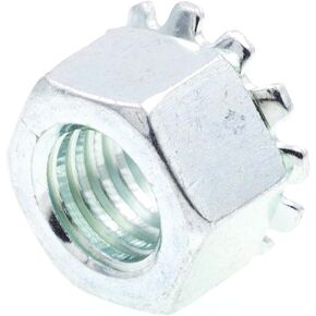 Prime-Line 9118937 K-Lock Nuts With External Tooth Washer, 3/8 In.-16, Zinc Plated Steel (50 Pack)