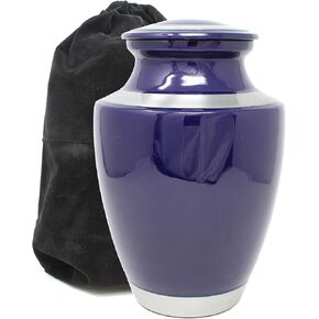 White with Brushed Gold Metal Accent Cremation Urns for Men and Women Human Ashes - Keepsake Urn