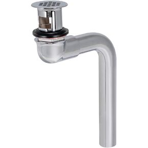 EZ-FLO 1-1/4 Inch Offset Lavatory Sink Drain Assembly with Tailpiece and Grid Strainer, Chrome Plated, 35078