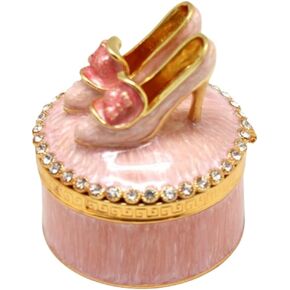 High Heel Shoe Trinket Box Shoe Figurine Hinged Decorative Jewelry Box Home Decor Wedding Gifts
