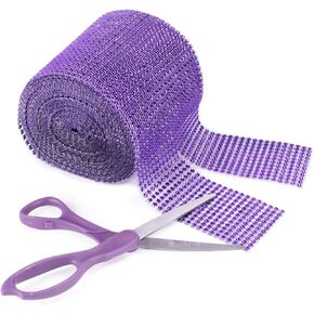 Gold Diamond Sparkling Rhinestone Mesh Ribbon for Event Decorations, Wedding Cake, Birthdays, Baby Shower, Arts & Crafts, 4.75" x 10 Yards, 24 Row, 1 Roll