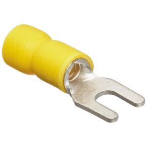 10140 Spade Terminal, Vinyl Insulated, Yellow, 12-10 Wire Size, #6 Stud Size (Pack of 100)