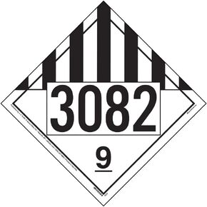 3082 Placard, Class 9 Miscellaneous 25-pk. - 10.75" x 10.75" Polycoated Tagboard for Temporary Applications - J. J. Keller & Associates - Complies with DOT Hazmat Placard Requirements