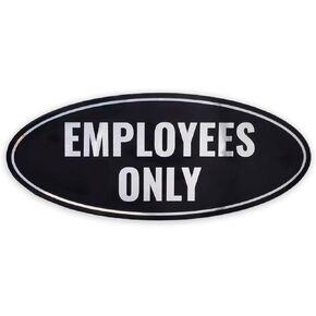 1PC Silver Employees Only Sign for Door, 9 x 3.75 Inches - Aluminum - Self-Adhesive - Staff Only Metal Sign for Business Door Wall