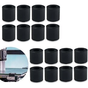 16 Pcs 3D Printer Silicone Solid Bed Leveling Mounts, Heat-Resistant Buffer Silicone Bed Spacers 16 mm & 18 mm, Stable Hot Bed Leveling Column Parts for Most 3D Printer (Black, 0.62" & 0.7")
