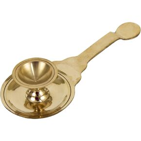 Kapoor | Karpoor Diya Deepam Burner Brass Karpuram Arati| Aarathi Stand for Dhoop Puja | Pooja Room Camphor Dani Holder for Your Mandir Home & Office Decoration Ganga-Karpoor-Stand, Medium