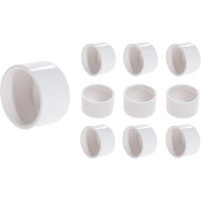 PVC Pipe End Cap Fitting 10 Pcs Furniture Grade PVC Pipe Plug Socket Fittings for Build PVC Furniture DIY Garden Shelf (10, 3/4")