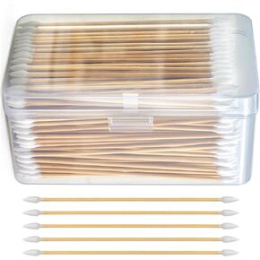 Gun Cleaning Swabs Double Ended 400PCS in Storage Box - 6 Inch Pistol Cleaning Swabs with Bamboo Handle - Highly Absorbent, Lint Free Gun Cleaning Supplies Swabs for Precision Cleaning, Lubricating