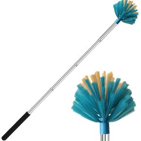 Cobweb Duster with Extension Pole，Medium Stiff Bristles Cobweb Duster Head ，Adjustable from 28 to 56 inches Long Duster for High Ceilings, Suitable for Ceilings, Walls, Indoor Outdoor Environments