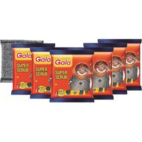 GALA Super Scrub Set Made of Steel Black (Pack of 6)